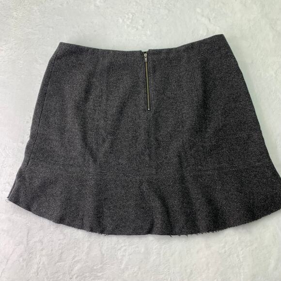 Madewell Size 10 Boulevard A-Line Flare Micro Mini Skirt Gray Wool Skirt - Picture 2 of 6